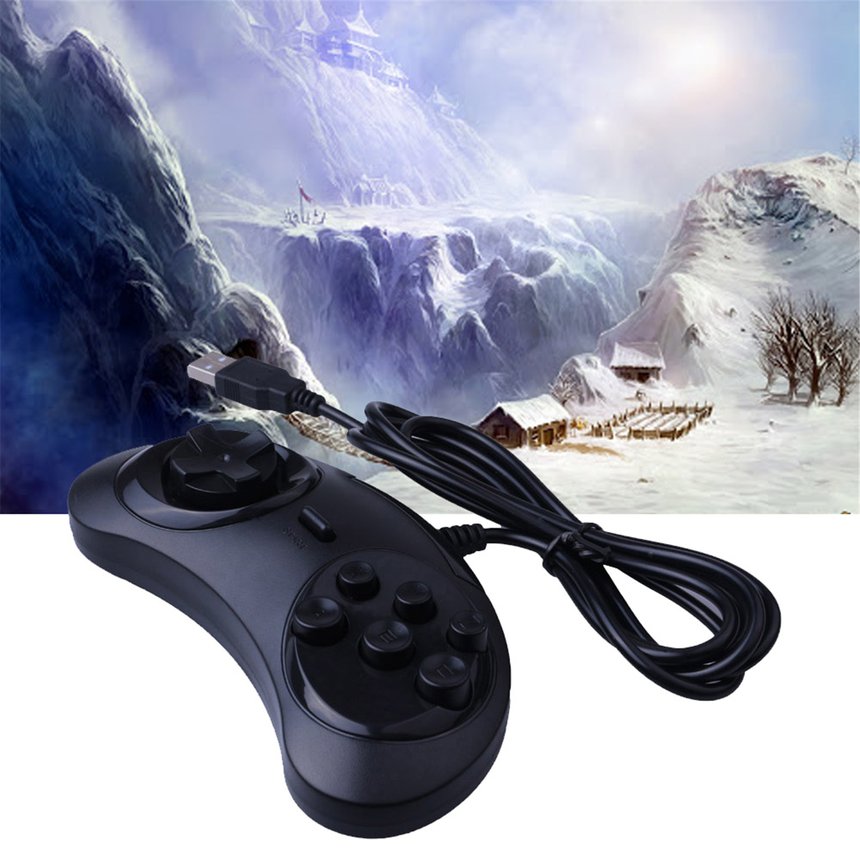 TE USB Gamepad Game Controller 6 Buttons for SEGA USB Gaming Joystick Holder for PC MAC Mega Drive Gamepads. 