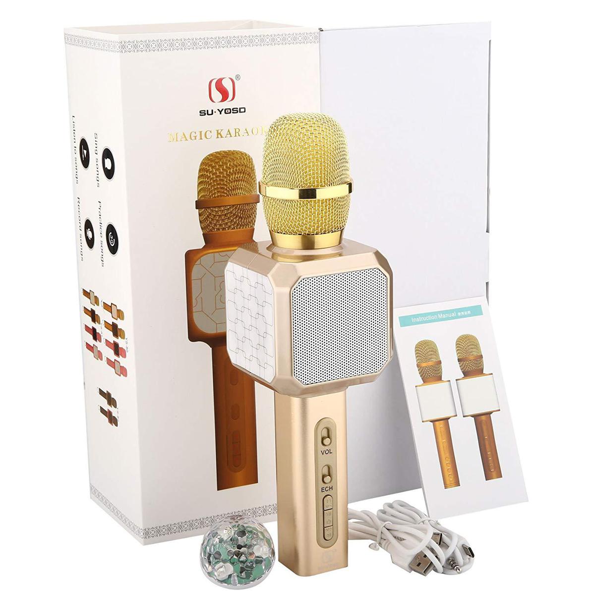 Bluetooth Karaoke Microphone Wireless Professional Speaker Handheld Microphone. 