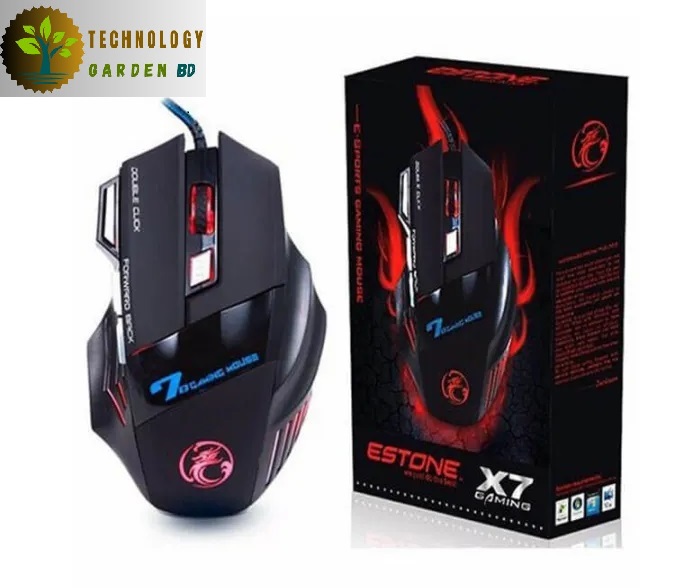 RGB Gaming Mouse With 7 Buttons DPI Switchable RGB Mouse Model X7 -Rgb Mouse. 