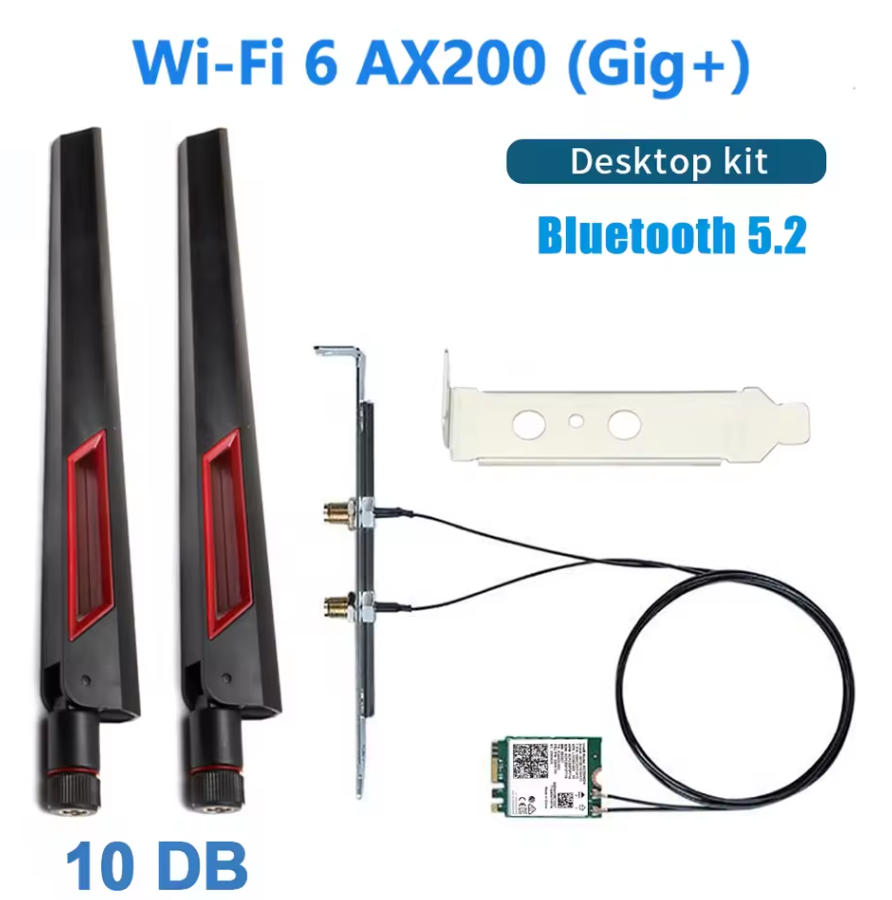 Intel AX200 NGW 802.11ax/ac MU-MIMO 2x2 Wifi module NGFF M.2 Bluetooth 5.1 Network Card  Dual band 2.4Gbps Intel Wi-Fi 6E AX200. 