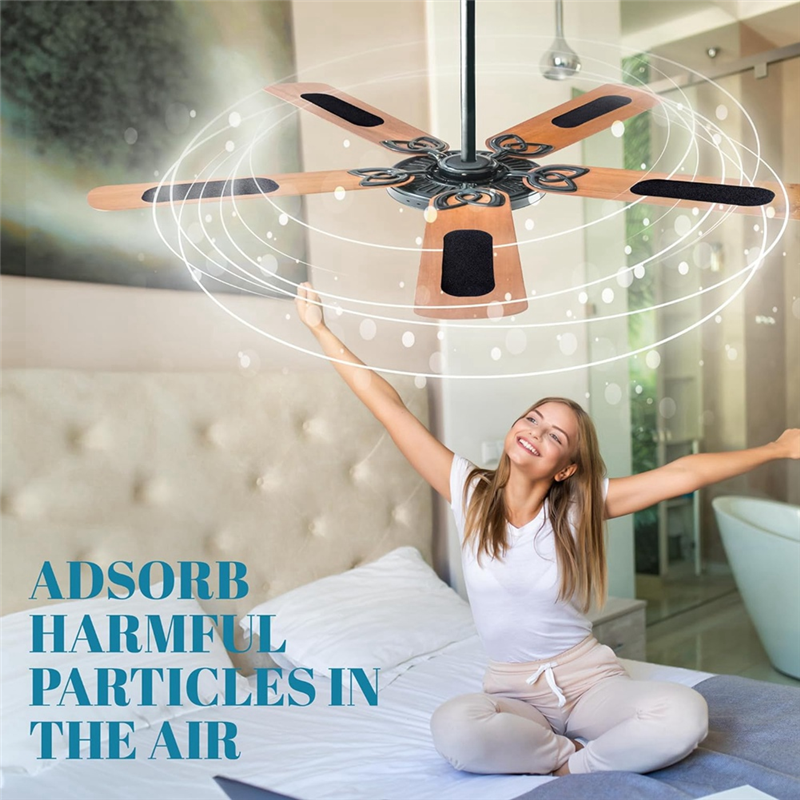 3 Pack Ceiling Fan Filter Ceiling Fan Air Filter Fan Blade Air Filter Easily Sticks on Ceiling Fan Blade Top, Invisible & Aesthetic B. 