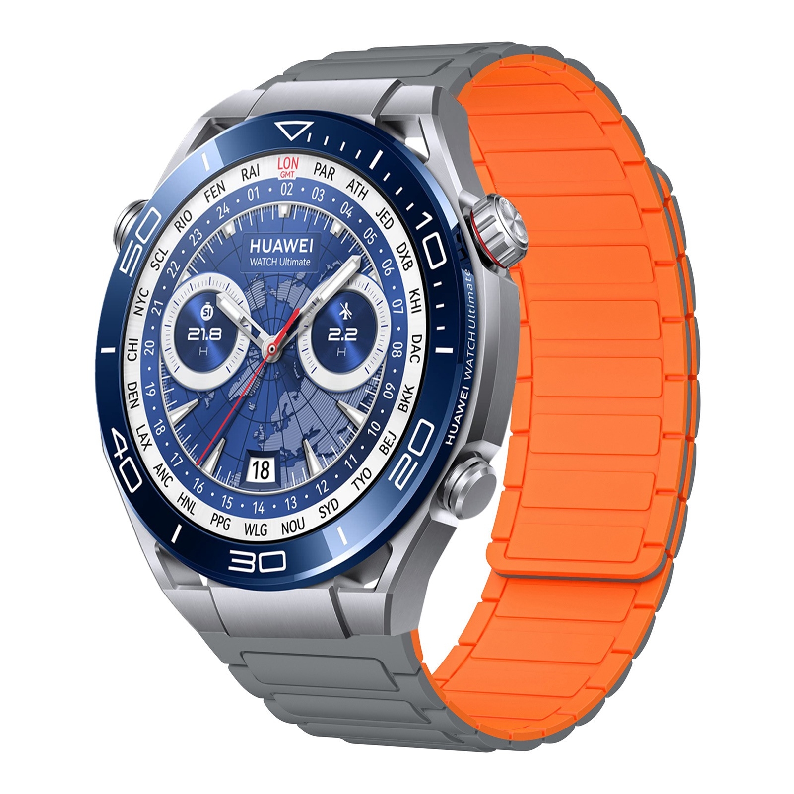 (New) 22mm I-shaped Magnetic Silicone Watch Band For Huawei Watch Ultimate