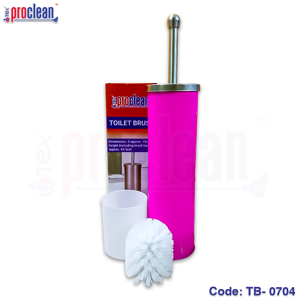 Proclean Durable Covered Premium Toilet brush_TB-0704 Set with Holder & Long Handle for Bathroom