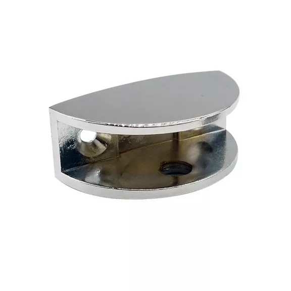 2 Pcs. D Shape Glass Self Clamp With Fixing Clip For 8 To 10mm Glass. 