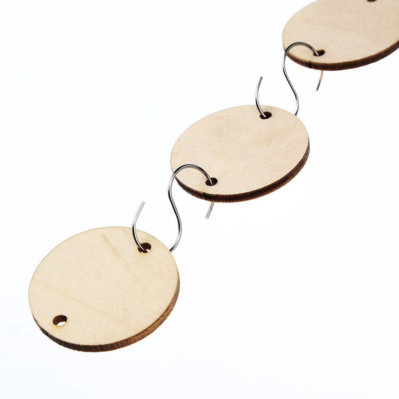 100 Pieces Circle Wooden Tags Birthday d Tags with 2 Holes for Birthday d Chore d DIY Crafts, 1.5 Inches. 