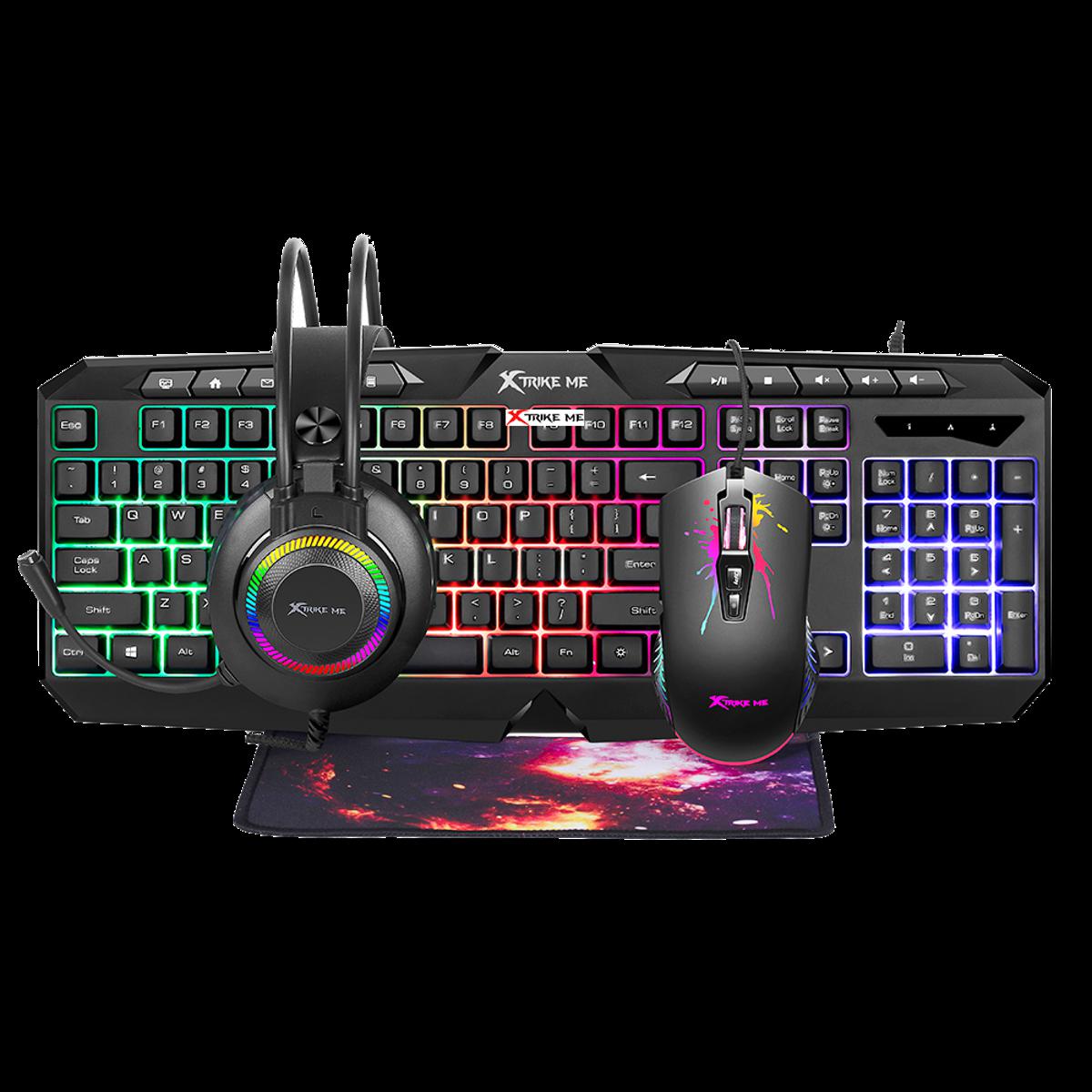 Xtrike Me CMX-410 Gaming Mouse And Keyboard With Headphone & Mouse Pad Combo