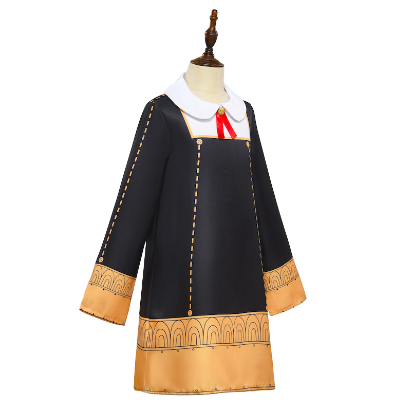 Anime Family Cosplay Costume for Girl Halloween Anya Forger Cosplay Uniform+Headwear+sock Suit For Ania Black Yellow Dress. 