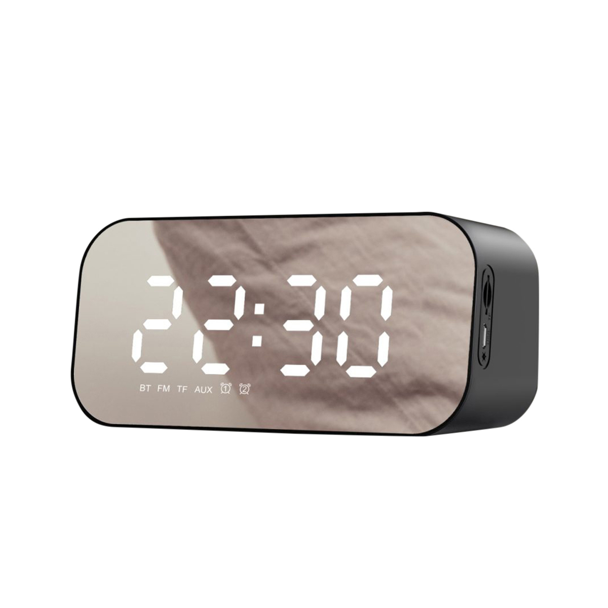 HAVIT M3 Portable Bluetooth Speaker Alarm Clock Wireless LED Display Temperature With FM Radio Support Aux TF USB Music Player - Speaker. 