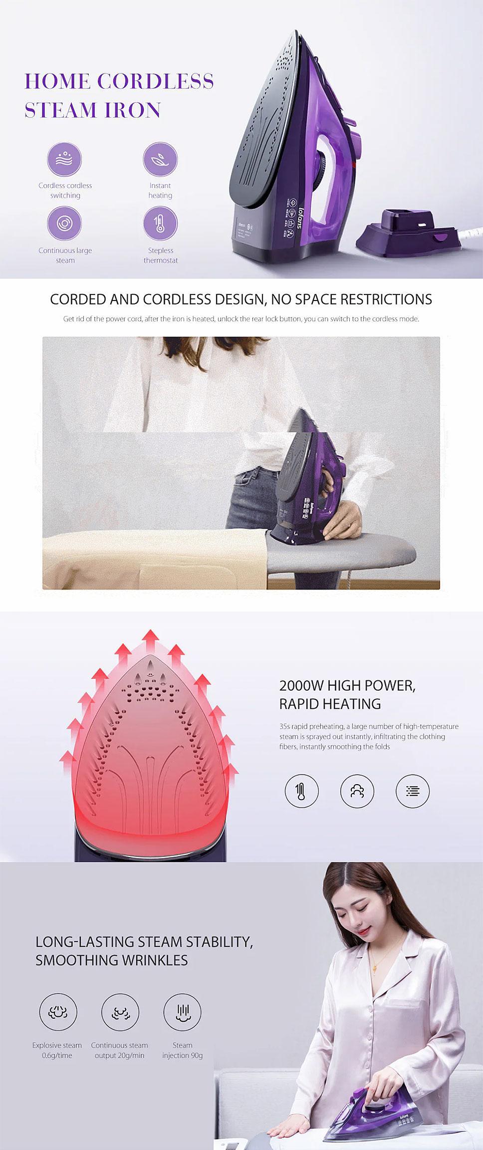 xiaomi mijia lofans cordless electric steam iron
