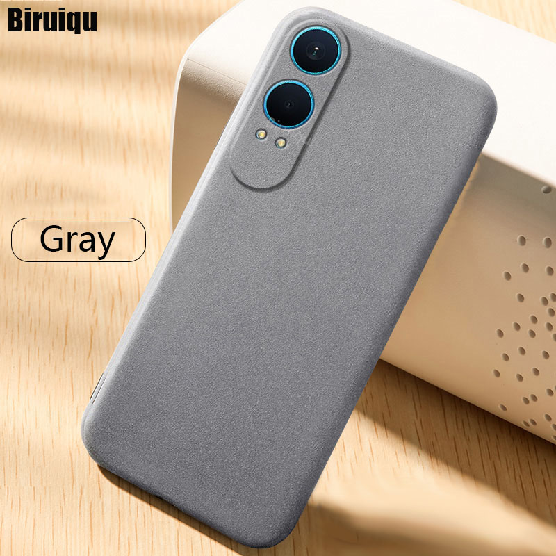 Biruiqu For Oneplus Nord CE 4 Lite / OPPO K12X Shockproof Anti Slip Soft TPU Sandstone Matte Back Case Cover