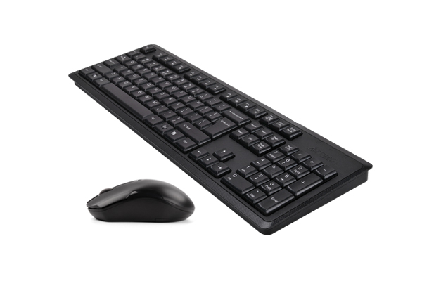 A4TECH 4200N Wireless Keyboard Mouse Combo - 2.4G Wireless - 12 Multimedia Hotkeys - 1000 DPI - For PC/Laptop - Black. 