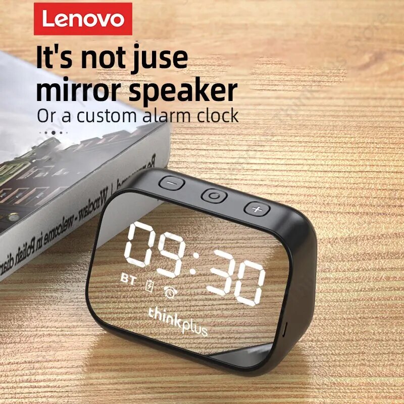 Lenovo TS13 Wireless BT Speaker Portable Subwoofer Stereo Player 9D Surround LED Digital Smart Alarm Clock Mirror Design Speaker. 