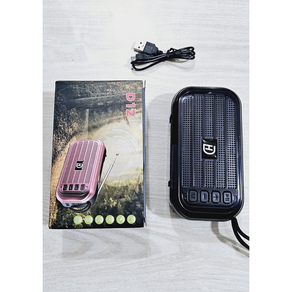 D12 Rechargable Bluetooth Solar FM Radio With Flashlight. 
