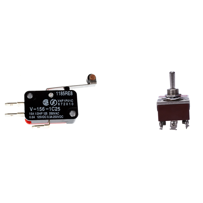 Mini Limit Switch Long Hinge Roller Lever Arm SPDT Snap Action LOT with ​3 Position DPDT Momentary Toggle Switch. 