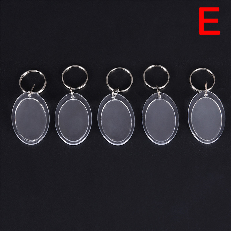5PCs Acrylic Blank Transparent Blank Insert Photo Picture Frame Keyring Key Chain DIY Gifts. 