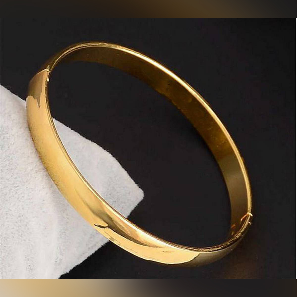 Golden Stainless Steel Bangle Bracelet For Men