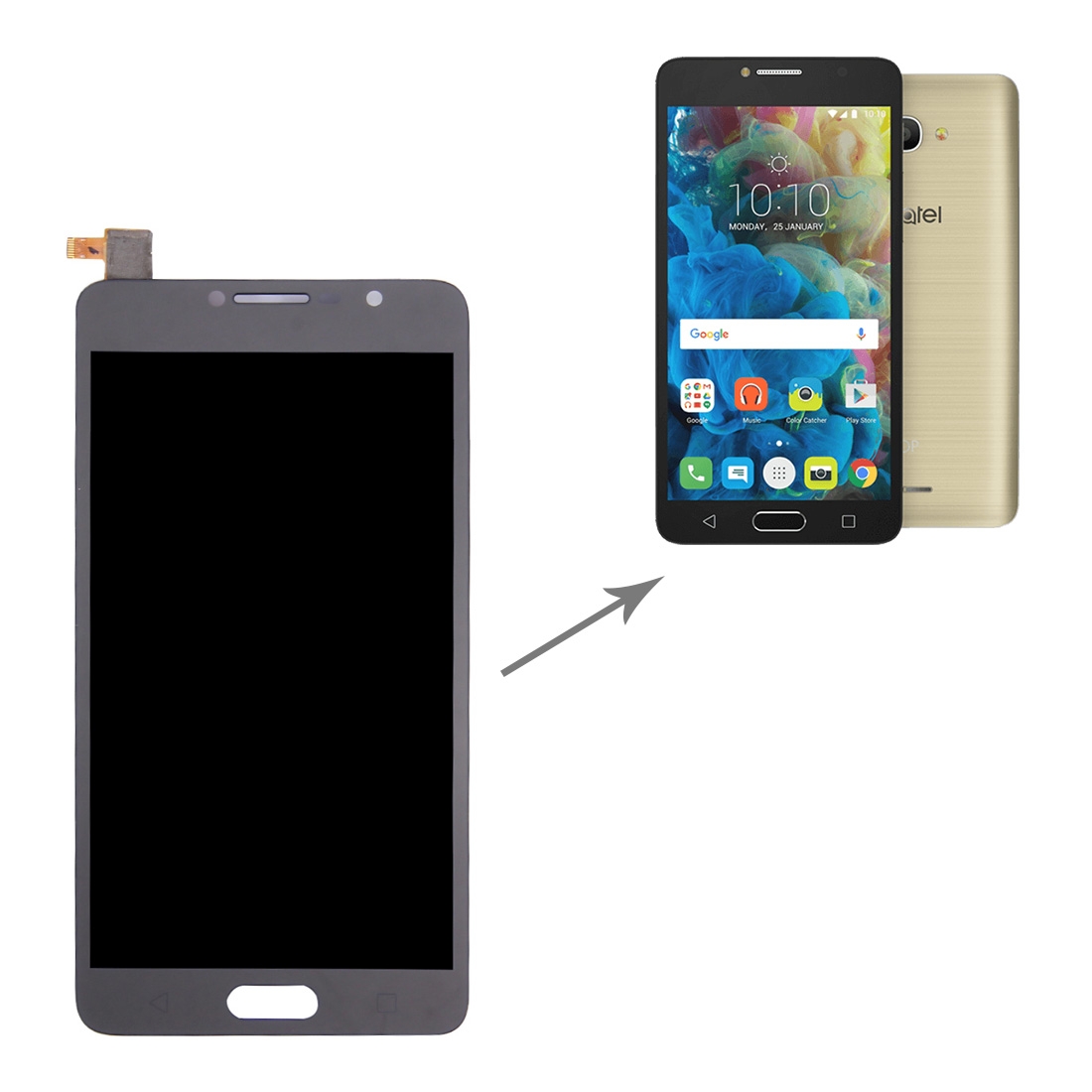 OEM LCD Screen for Alcatel Pop 4S / 5095 with Digitizer Full Assembly (Black). 