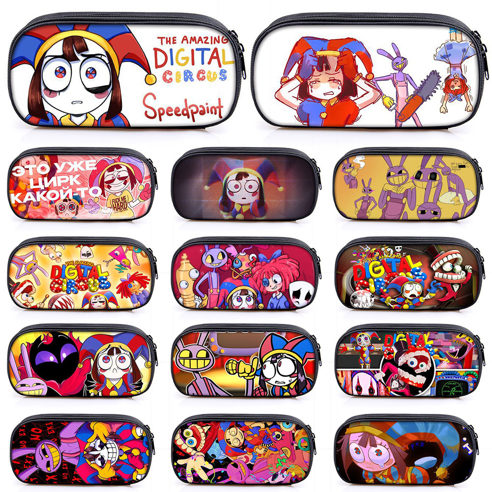 New F Cute The Amazing Digital Circu Jax Pomni Pencil Cae chool Pencil Box Make Up Bag chool upplie tationery Pencil Bag