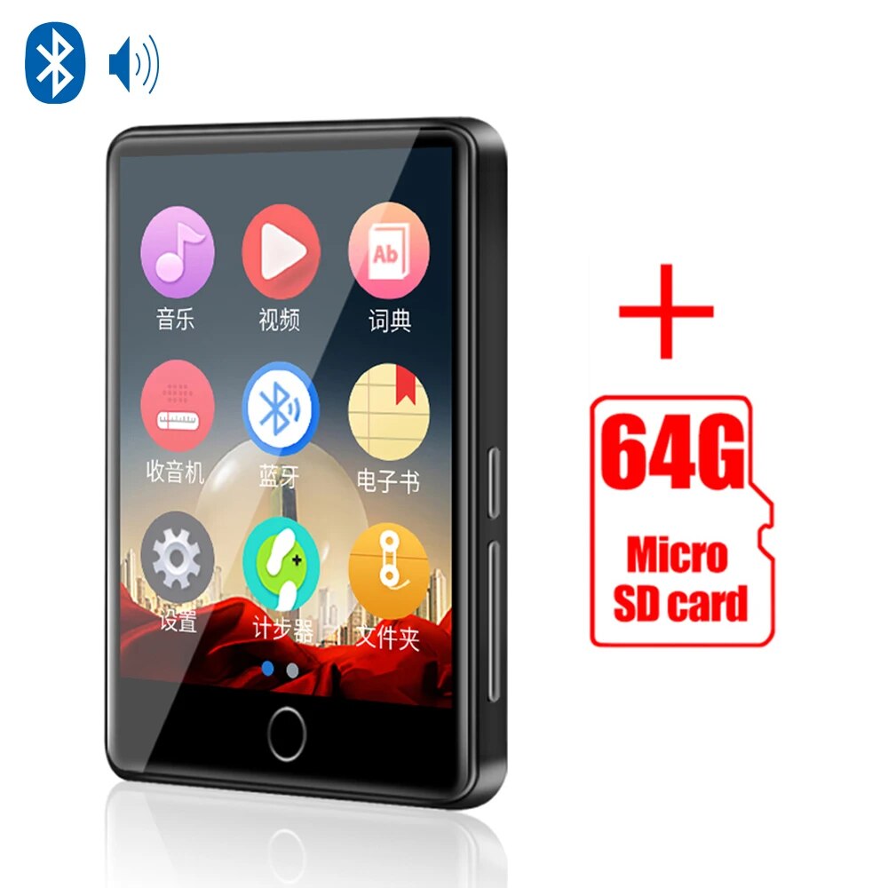 RUIZU M7 Bluetooth MP3 Player With Speaker 8GB 16GB Touch Screen Portable Music Player Support FM E-Book Video Recorder TF Card. 