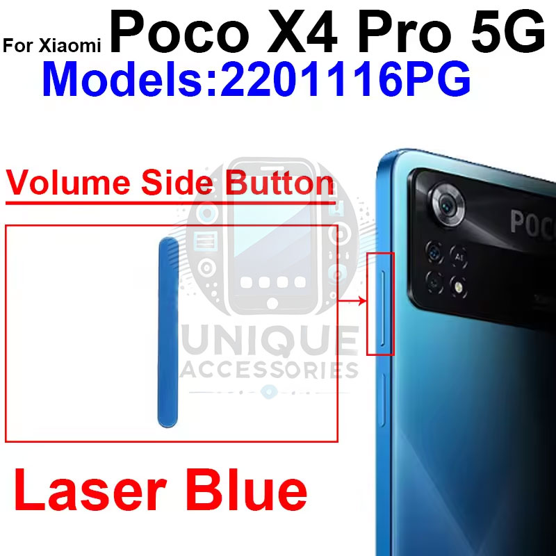 Volume Button Out Side Key For Xiaomi Poco X4 Pro 5G 2201116PG External Side Button. 