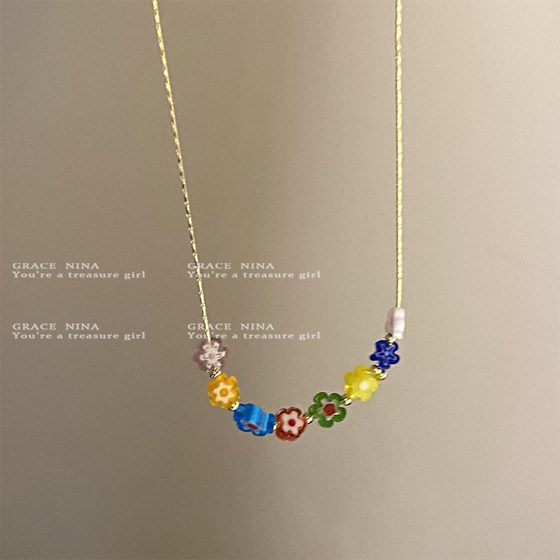 Summer Sweet Stainless Steel Bohemian Colorful Flower Beaded