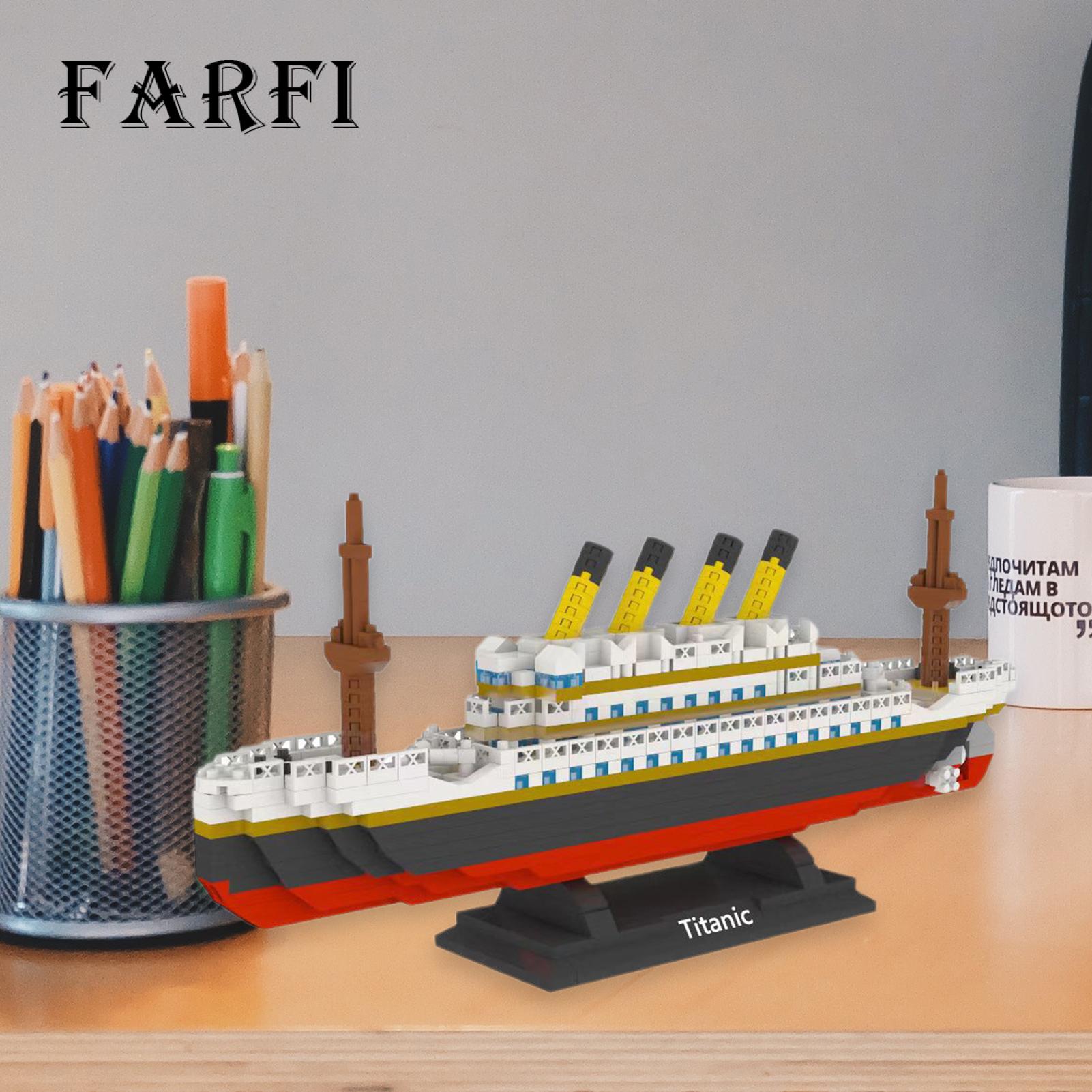 Farfi Ship Building Blocks Assembly Simulation Boat Model Toy Living Room Decoration. 