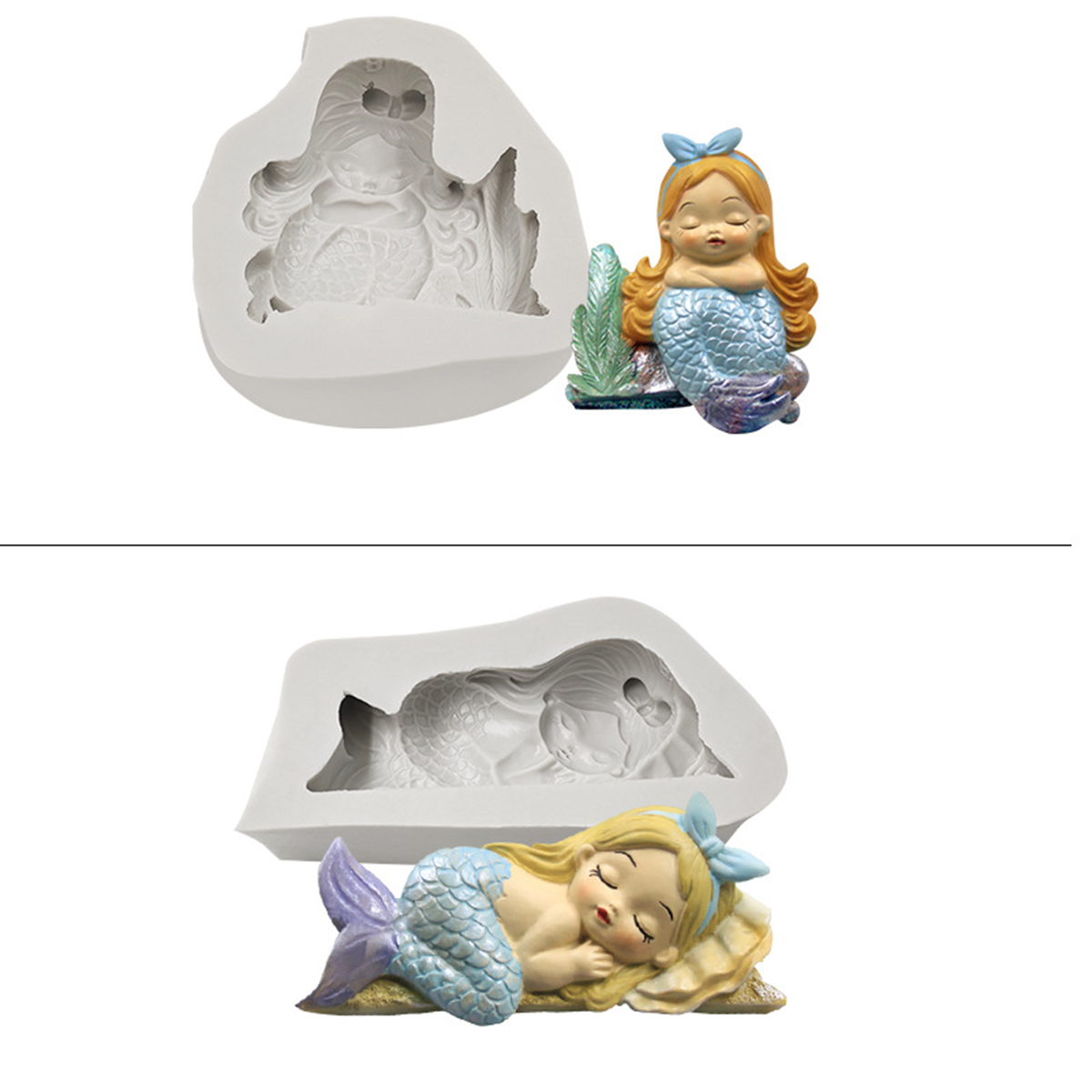 3D Mermaid Silicone Mold Fondant Mold Chocolate Mould for Decorating Cakes - HY-51. 