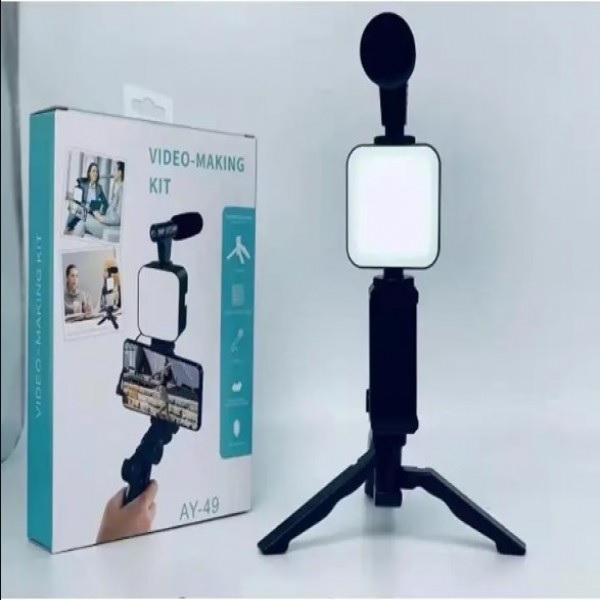Video Making Kits AY-49 Remote Control Vlogging AY-49 remote control Video Kits Microphone LED Fill Light Mini Tripod. 