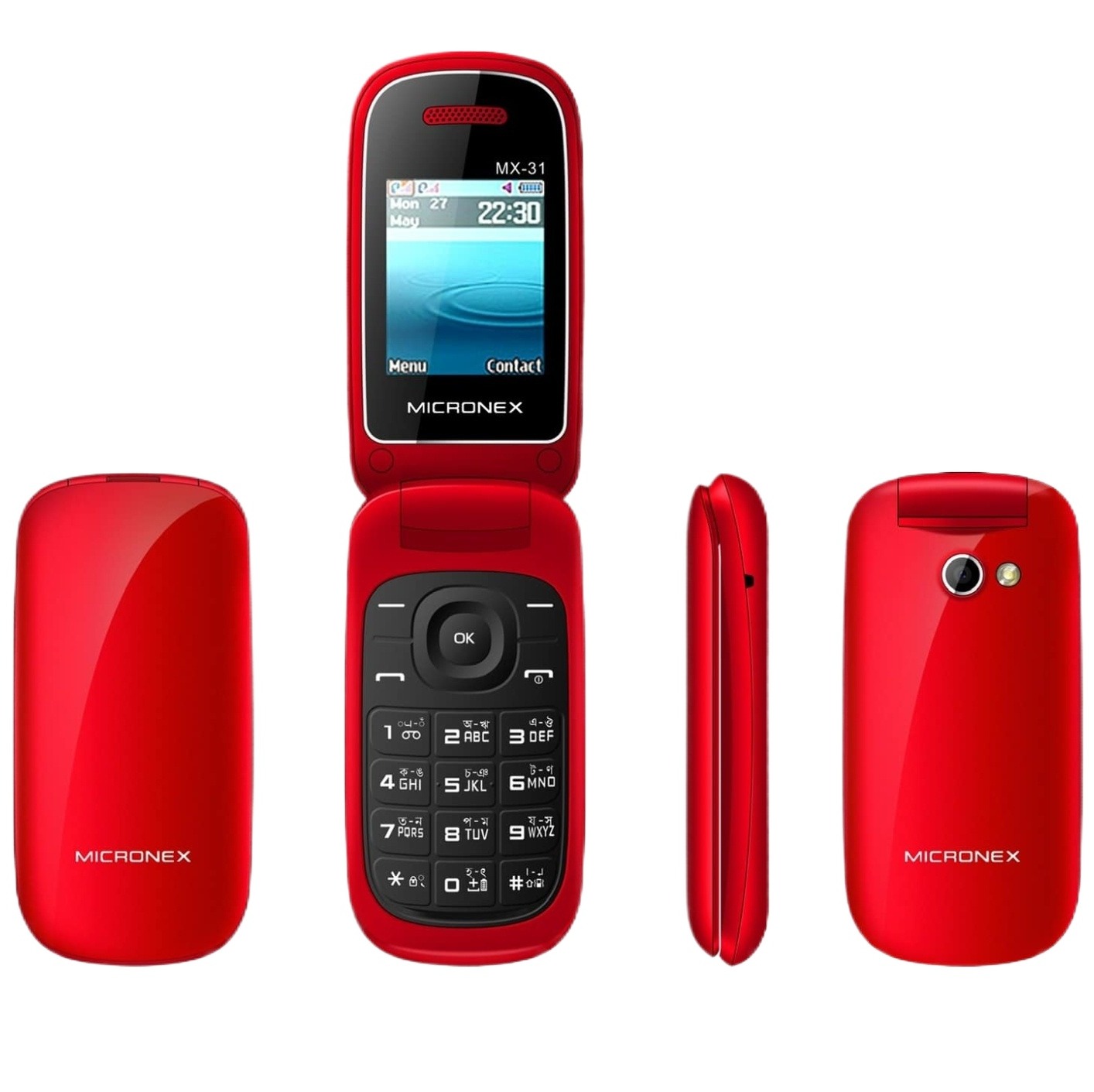 micronex MX-31 folding feature phone with one years warranty. 