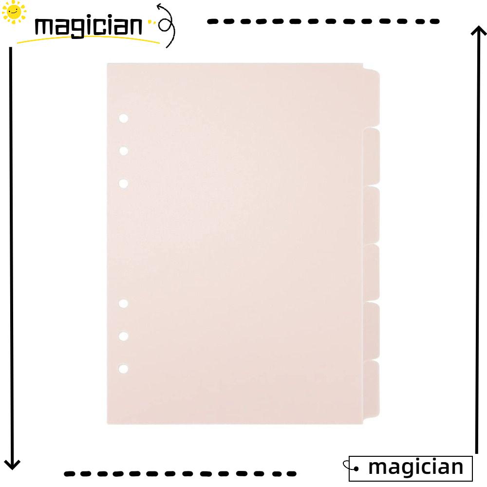 MAG 6 PCS Binder Divider, A5 6 PCS Index Page Tabs, Planner Pink 6 Ring Plastic Binder Index Dividers Home