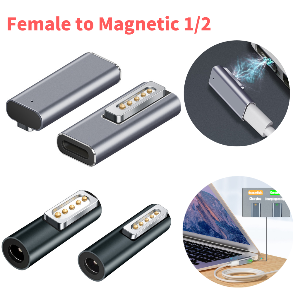 Magnetic USB C Adapter Type C/DC5521 to Magsafe* 2 /Magsafe1 Connector PD Quick Charge Adapter For MacBook Air/Pro
