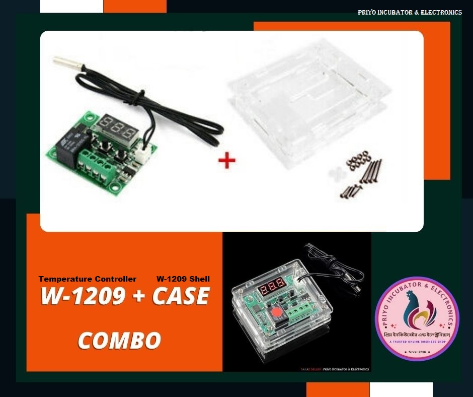 W1209 Circuit With W-1209 Case Shell , Digital Temperature Controller Circuit with Casing Clear Acrylic Case Shell