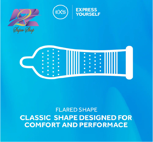 EXS Comfy Fit Ribbed & Dotted Condom 2's Combo Pack 3x2=6pcs (Made in UK). 