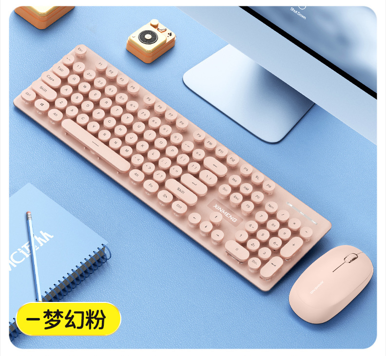 Xinmeng N520 wireless punk mechanical feel keyboard mouse set office business girls keyboard and mouse ebay. 