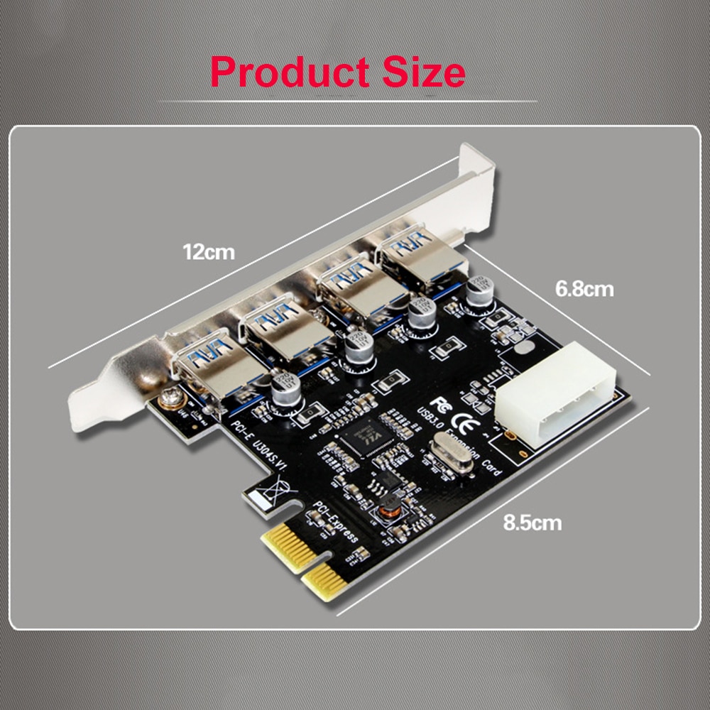 5 Gbps Speed PCI express PCIe USB 3.0 hub adapter controller USB 3 0 PCIe express 1x Adapter 4 Port USB 3.0 PCI-e Expansion Card. 