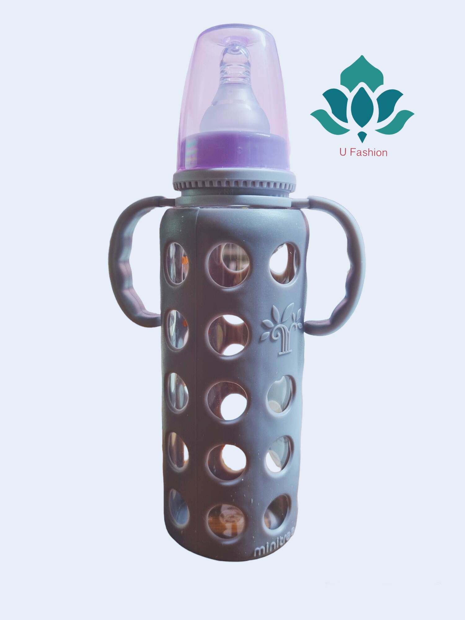 Glass Bottle Baby Feeder With Silicon Cover-240ml