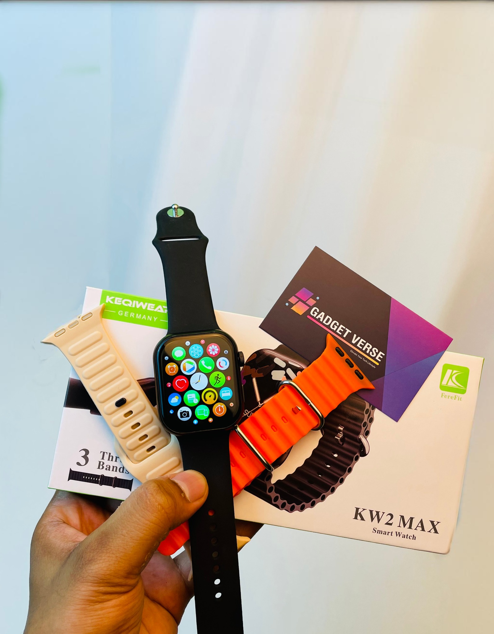 KW2 Max Smart Watch Best Quality Three Bands Curved Display. 