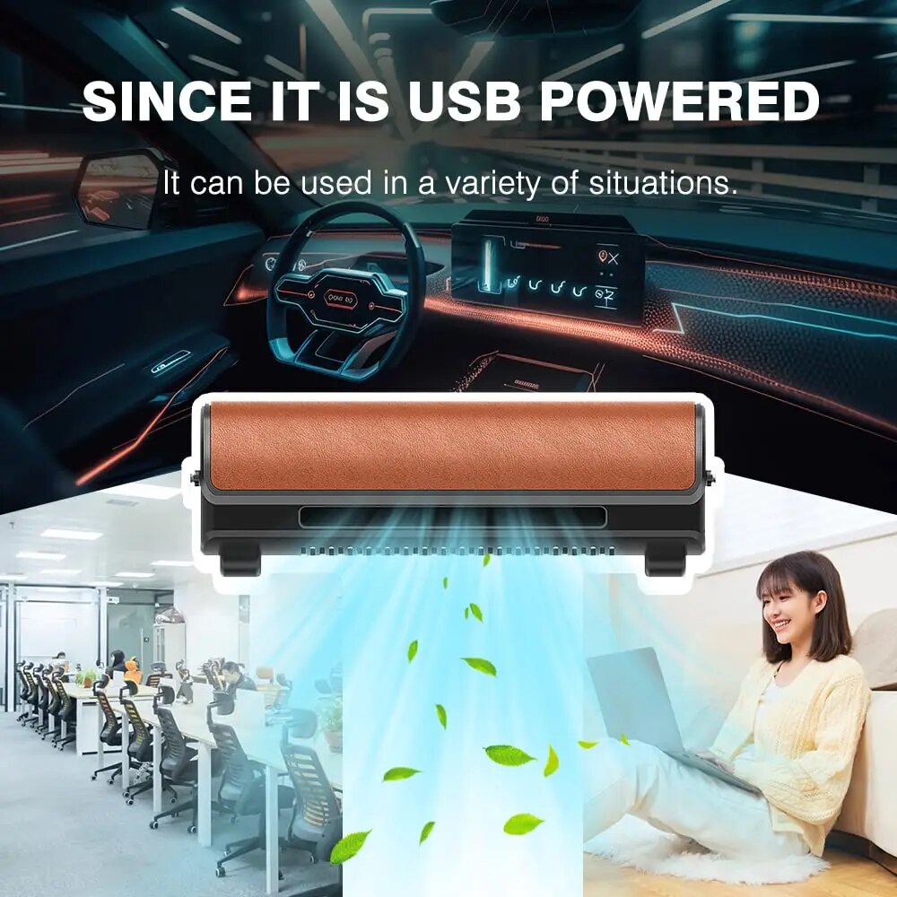 【New Product+Ready Stock+COD】 CF02 Innovative Car Seat Fan with Strong Wind Low Noise Three Adjustable Speeds Space-saving Design Ideal for Interior Cooling
