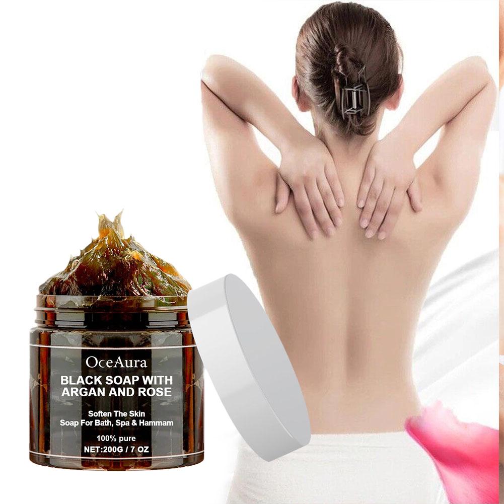200g Black Beldi Soap With Argan And Rose Zawina Morocco Black Beldi Soap Moisturizing Body Remove Acne Skin Care. 