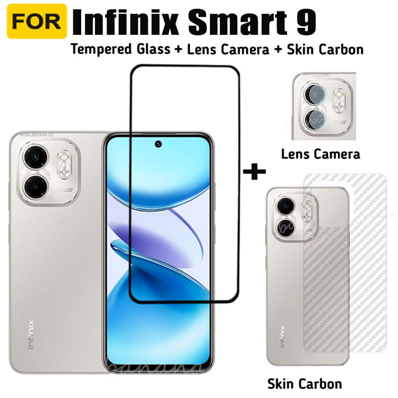Infinix Smart 9 Tempered Glass Smart9 Smart 8 Smart 8 Plus 8 Pro Screen Protector Camera Lens Glass +Back Film