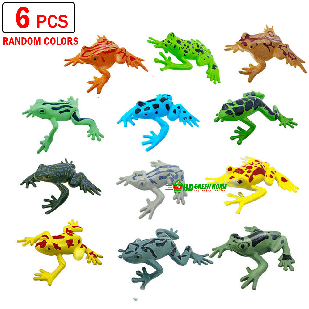 6 pcs x Mini Frog Toy Plastic Realistic Frog Prank Funny Simulation Animal Toys