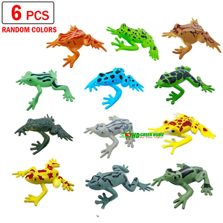 6 pcs x Mini Frog Toy Plastic Realistic Frog Prank Funny Simulation Animal  Toys