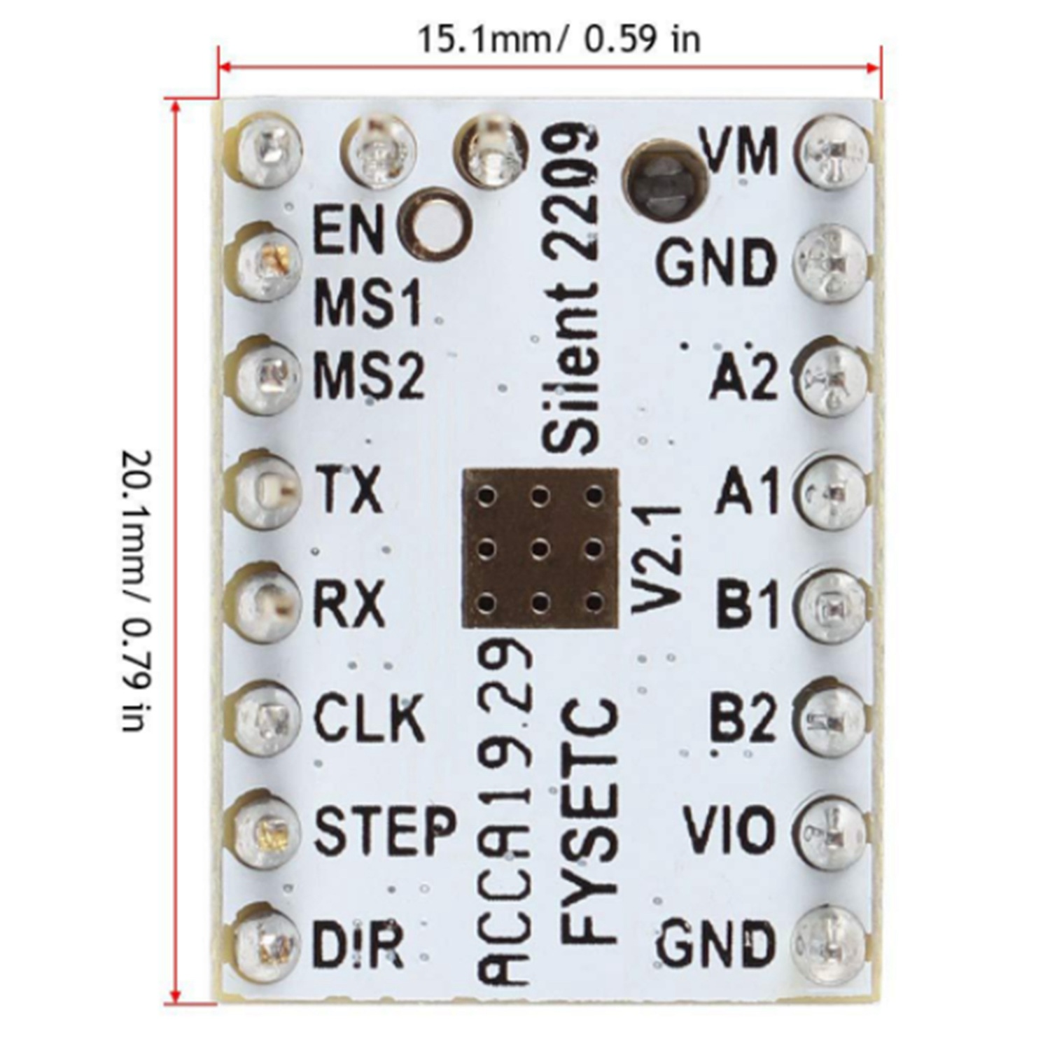Individual 5Pcs TMC2209 V3.0 Stepper Motor Driver Stepping Rod Silent Driver 256 Microstep Current 2.8A Peak VS TMC2208. 