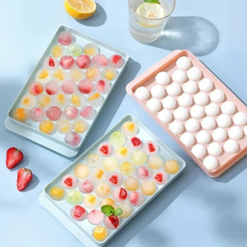 Ice Ball Mold Eco, Cute Ice Tray, Ice Maker with Lid, Ice Cube Case, Ice Cube Tray, Round, Easy to Remove, Freezer, Storage, Liquor Ice, Home Use, Lid Included, Durable, DIY Confectionery Tools, Kitchen Utensils- Xaey. 