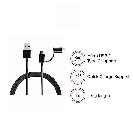 2 in 1 Micro Type B And Type C Fast Charging Cable And Data Cable. 