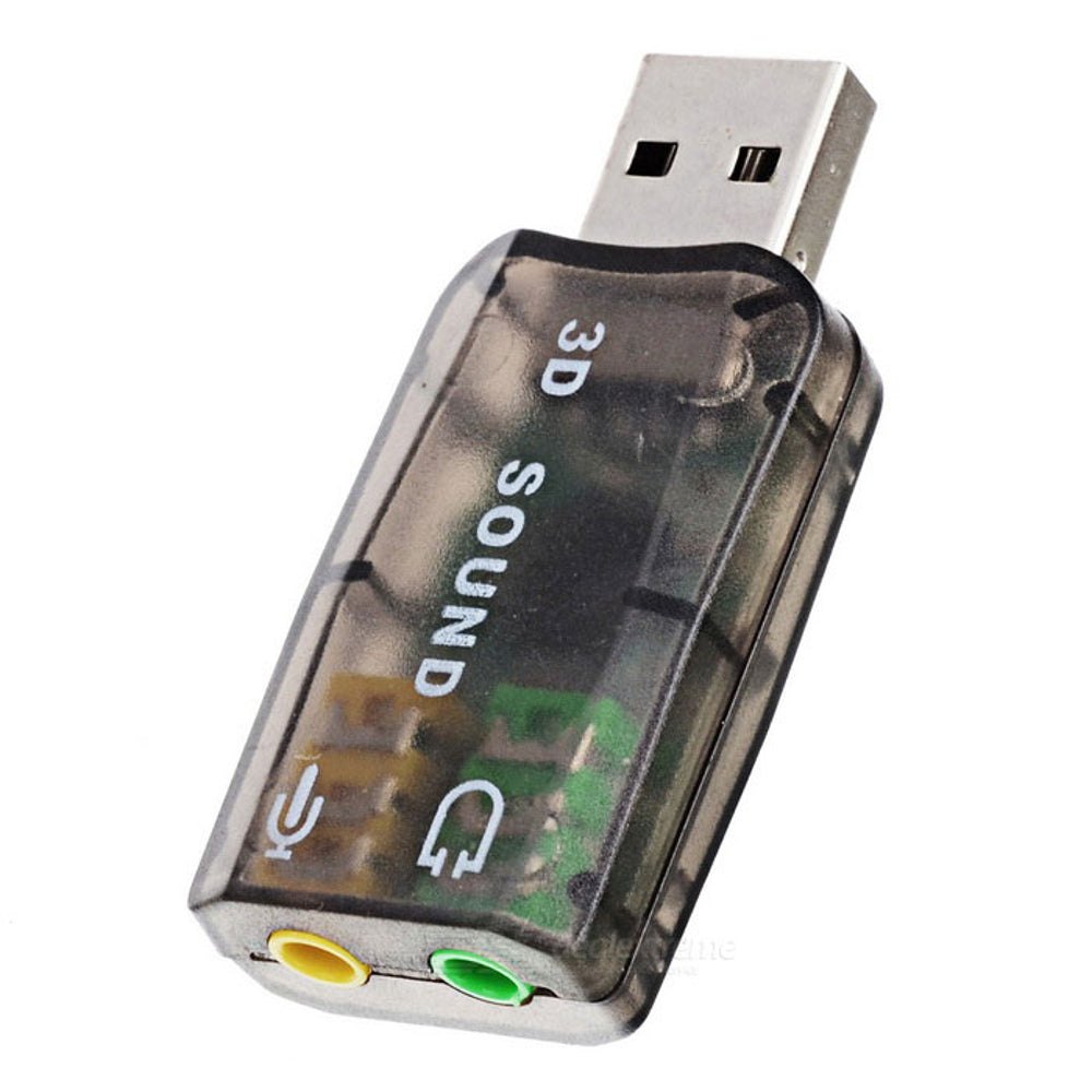 USB 2.0 Sound Card 3D USB Audio 5.1 Channel External Adapter 3.5mm