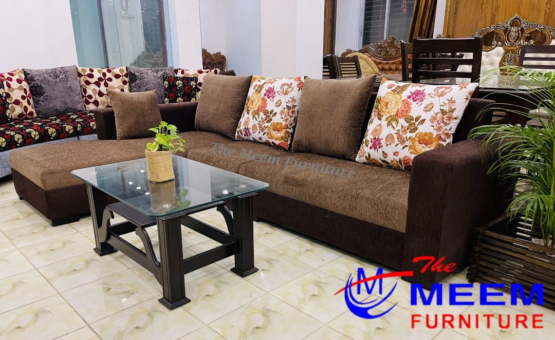 Sofa Set L Shape  Brown & Coffee   Color