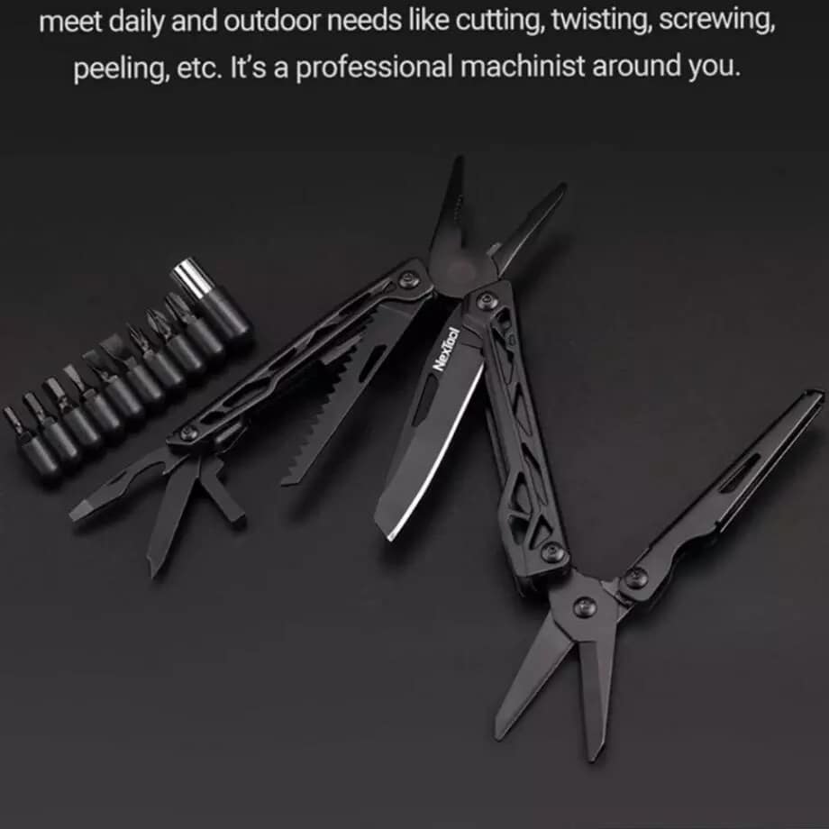 Xiaomi Nextool Black Knight Multitool 11 In 1 + Bits Black - Be Prepared For Any Situation With The Xiaomi Nextool Black Knight Multitool. 