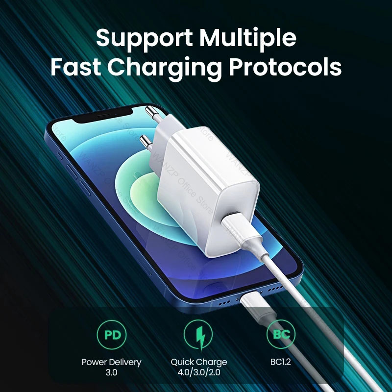 20W Fast Charger For Apple iPhone 13 12 11 14 Pro Max Plus X XR XS USB Type C Fast Charging Charger Cable 13 12 Mini Accessories. 