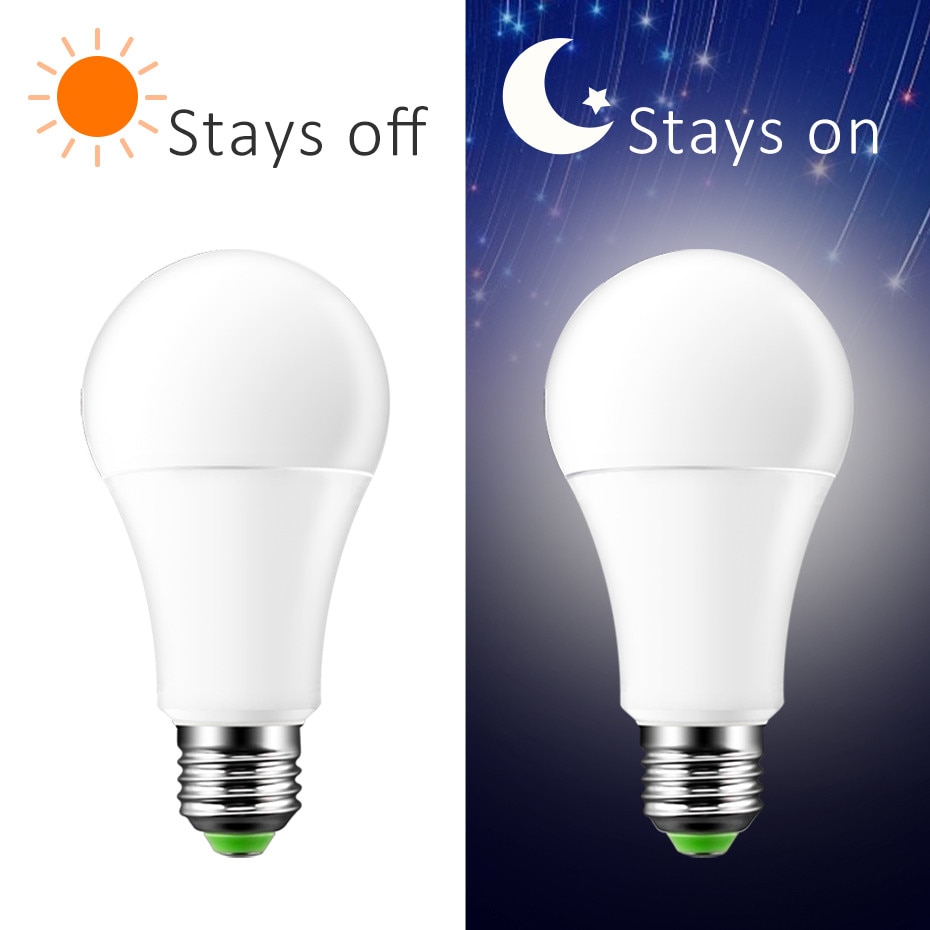 Newest 10W 15W LED Sensor Light Bulb E27 Dusk to Dawn LED Smart Light B22 LED Sensor Bulb Automatic On/Off For Porch Yard Garage. 